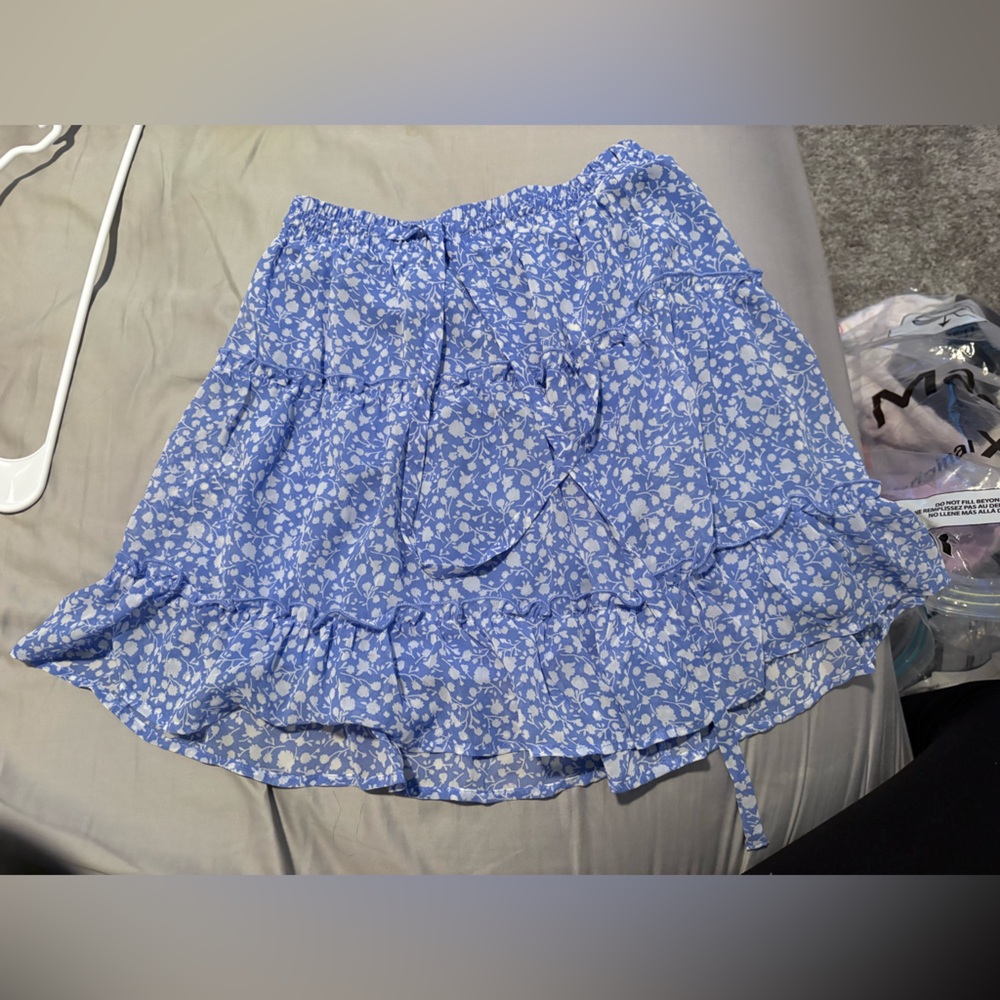 Floral Blue and White Skirt
